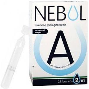 Nebul Soluzione Fisiologica Sterile Monodose 25 Flaconcini da 2 ml per Aerosolterapia