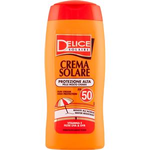 Delice Solaire Crema Solare FP 50 - Protezione Molto Alta per Pelle Chiara, 250 ml