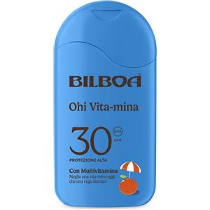 Bilboa Ohi Vita-mina Latte Solare SPF 30 - Latte solare multivitaminico 200 ml, resistente all'acqua e dermatologicamente testato