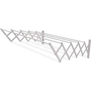 Amig - Stendibiancheria da parete estensibile - Misure: 120x14x3 cm - Superficie di stenditura: 6 m - Alluminio inox - Viteria in acciaio inox - Per interni ed esterni - Facile installazione