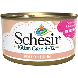 Schesir Kitten Care Mousse Pollo - Alimento Umido per Gattini 3-12 Mesi - 85 gr