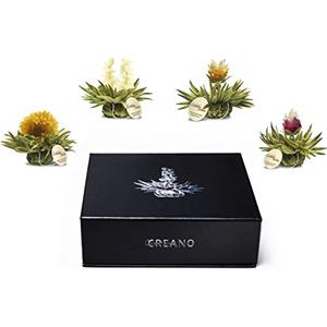 Creano 6x Fiori di Tè Bianco "Teelini" in Scatola Regalo Magnetica con Goffratura Argento - Set Elegante Perfetto come Idea Regalo Premium, 39g