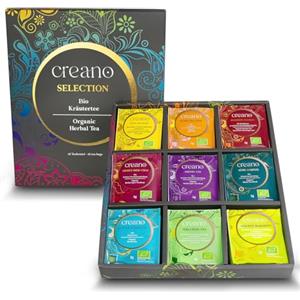 Creano Set Regalo per Tè alle Erbe Biologiche, "Tisana Biologica", 45 Bustine di Tè Biologiche in 9 diverse Varietà, 90g*
