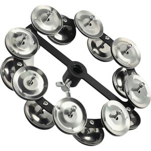 Yhenlovtt Tamburello Hi Hat per piatti da batteria con campane in acciaio - Tamburello portatile da 14 cm compatibile con supporto Hi-Hat, strumento professionale a percussione manuale