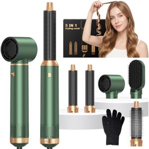 UKYITU Asciugacapelli 5 in 1 Hair Styler, Air Styler Phone 5 in 1 Multifunzione Phon Capelli,Spazzola Asciugacapelli Per Dare Volume Ai Capelli, Lisciare, Arricciare, Ioni Air Curler Brush,Strumenti Capelli