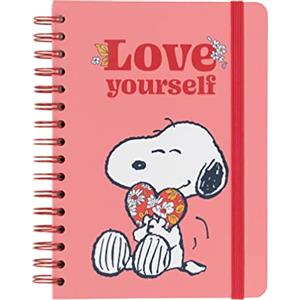 Grupo Erik Quaderno Appunti A5 Snoopy - Taccuino con Anelli Bullet Journal Puntinato con Tasca Interna e Copertina Rigida, 180 Pagine | Cancelleria Scuola: Diario Personale, Snoopy Gadget