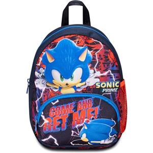 Seven SONIC Zaino Asilo Small, Rosso Blu - Tasche Laterali Porta Borraccia, Tasca Frontale, Zainetto Asilo Bambino - Zaino Scuola Kid