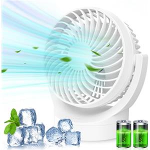Tiazhan Ventilatore da Tavolo, Ventilador Portatil 3000mah A 5 Velocità Ricaricabile Il Ventilatore Portatile Ricaricabile Dura 4-10 Ore, Silenzioso, Per Camera Da Letto, Ufficio, Biblioteca,Viaggi All'aperto