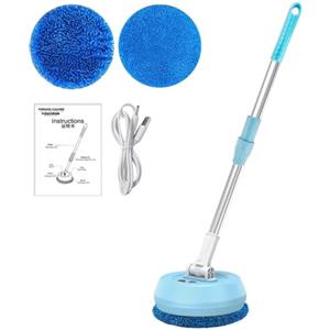 Generico Mano Elettrico - Detergente Per Pavimento Rotante Wireless A 180 ° | Potente Macchina Per La Pulizia Del Pavimento E Lucidatrice Con Doppi Cuscinetti Per Legno Duro, Laminato, Marmo, Vinile E Piastrel