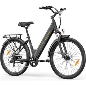 Junglor Bici Elettrica 27,5 donna Motore da 250 W, 36 V 15.6 Ah Batteria Rimovibile, Autonomia fino a 100 km, bicicletta elettrica City bike, Cambio a 7 Velocità, Freni a Disco, E-bike per Adulti
