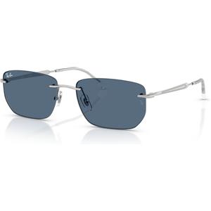 Ray-Ban RB 3768 Occhiali da Sole Unisex in Argento/Blu Scuro con Montatura in Metallo