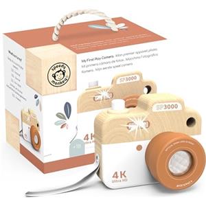 Speedy Monkey - Fotocamera in Legno Colorata per Bambini, 9,9 x 6,7 x 8 cm, Giocattolo Creativo e Idea Regalo