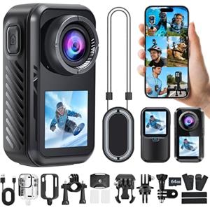 AIKER Action Cam 4K 60fps,Versione aggiornata bodycam WiFi 150°,Impermeabile fino a 30M Dotato di stabilizzazione dellimmagine,Qualità dellimmagine ad alta definizione,accessori multifunzionali