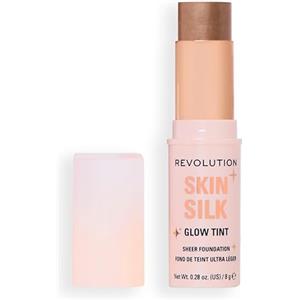 Revolution Beauty London Revolution Skin Silk Glow Tint Stick Fondotinta Leggero - Pelle Luminosa, Nasconde le Imperfezioni e Leviga le Linee Sottili, Tonalità Dark Neutral Warm, 8g