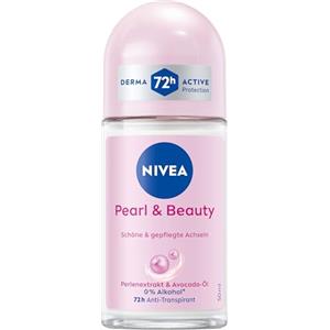Beiersdorf NIVEA Pearl & Beauty Deodorante Roll-On, rullo antitraspirante protegge 72 ore da sudore e odore corporeo, deodorante nutriente con estratti di perle e olio di avocado (50 ml)