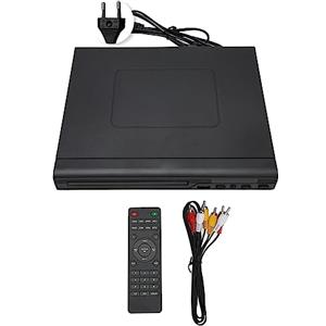 Luocute Lettore Mini DVD, Lettori DVD Compatti HD 720P per TV, Piccolo Lettore CD DVD per la Casa con Telecomando, Supporto Uscita AV, Ingresso USB 2.0, CavoRCA Incluso (Spina europea)