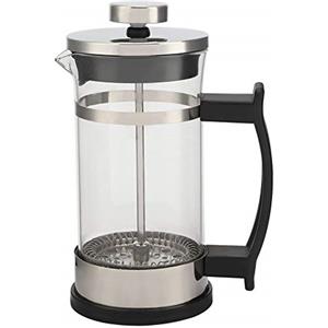 Lwuey French Press,Tisaniera Infusiera Caffettiera in Vetro con Filtro Corpo in Acciaio Inossidabile Contenitore in Vetro Borosilicato 350 ML,per 3Ttazze