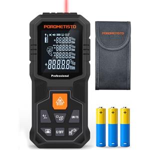 POROMETISTO Metro Laser Professionale 80m POROMETISTO con Treppiede e Sensore di Angolo | 12 Modalità(Angolo, Area, Volume, Pitagorica) , Distanziometro Laser Portatile 4 Unità Per Costruzione Case
