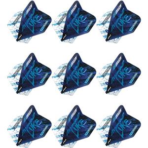 RED DRAGON Alette per freccette Yin Yang a doppia faccia Luke Humphries, campione del mondo, blu e bianco, 3 set per confezione (9 alette per freccette in totale)