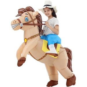 JOYBRO Costume Gonfiabile da Cavallo, Costume Divertente da Cowboy a Cavallo, Perfetto per Halloween, Natale, Carnevale, Cosplay e Feste a Tema
