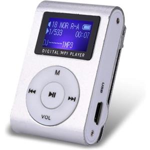 Cuifati Mini Lettore Musicale MP3 Hi-Fi Portatile con Suono Senza Perdita con Slot di Memoria e Batteria a Lunga Durata per Esterni, Cuffie Incluse, Supporto Fino a 32 GB, Nero/Bianco(Argento)