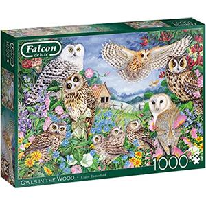 Jumbo, Falcon de luxe - Puzzle da 1000 pezzi con gufi in legno