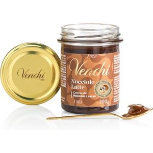 Venchi - Crema Spalmabile Cioccolato al Latte e Nocciole, 200 g, con 45% Nocciola Piemonte IGP, Senza Glutine, Senza Coloranti e Senza Conservanti
