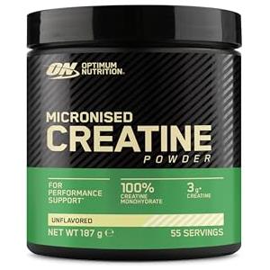 Optimum Nutrition Creatina Monoidrata Micronizzata in Polvere - 3g di Creatina Pura per Porzione per Sostenere le Perfomance negli Allenamenti ad Alta Intensità, Pre e Post‑Workout Senza Aroma - 187g