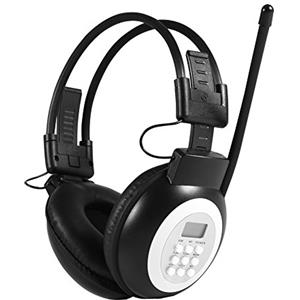 Garsent Cuffie Radio FM Wireless/cablate, Cuffie Pieghevoli di Design con Ricevitore Radio FM, Cuffie antirumore digitali LCD AM/FM con cancellazione del Rumore