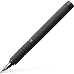 Faber-Castell 148481 - Penna stilografica Essentio, pennino F, alluminio nero