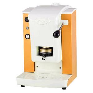 Faber Italia Slot Plast - Macchina da Caffè a Cialde, 15 Bar, Design Compatto Bianco/Arancio