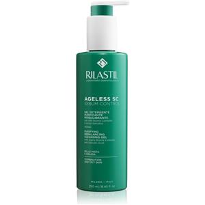 Rilastil Ageless SC Sebum Control Gel Detergente Purificante Riequilibrante 250 ml con Alfa Bioma Complex e Acido Salicilico