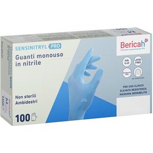 BERICAH SpA Guanti Monouso SENSINITRYL PRO in Nitrile Extra Large - 100 Pezzi, Senza Polvere, Senza Lattice