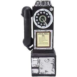 Riuulity Decorazione Decorativa per Modello di Telefono Barra Ornamentale per Telefono da Tavolo Retro Resina Squisita Europea per Telefoni Decorativi Vintage Creativi 35 Rossi (Black)