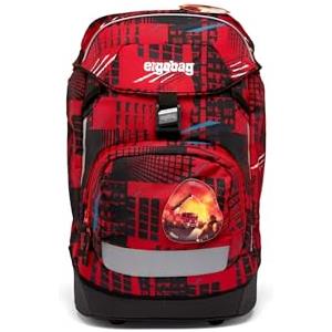 ergobag prime zaino scuola elementare per bambini, impermeabile, ergonomico, 20 litro, 1100g FireBear - Rosso