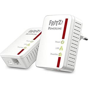 AVM FRITZ!Powerline 510E Edition International, Kit di 2 adattatori extender fino a 500 Mbit/s, 1x Fast Ethernet, Plug and Play, Eco Mode, Interfaciia in Italiano