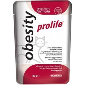 Prolife Cat Veterinary Diet Obesity - Alimento Umido Dietetico per Gatti in Sovrappeso, Formato 85g