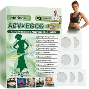 Generico 5 Scatole Moringa Cerotti Dimagranti, ACV×EGCG 10 in 1 Cerotto Dimagrante con Microaghi, Ingredienti Naturali, Bruciano Rapidamente i Grassi, Stimolano il Metabolismo, per Uomini E Donne (1 Scatole)