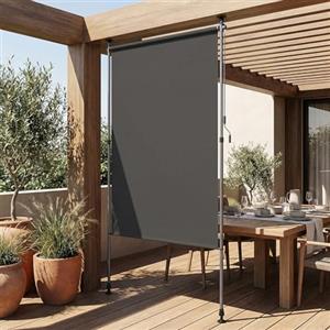 LIFERUN Tenda da sole verticale con morsetto, 200 x 270 cm, tenda da sole verticale allungabile, senza forature, tenda da sole verticale con manovella, protezione solare dal vento, per balcone, giardino
