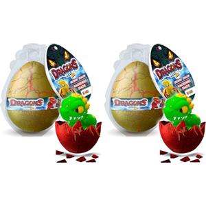 MEGGA EGG Uovo Gigante con 6 Draghi a Sorpresa che Crescono in Acqua fino a 12 cm - Giochi Educativi e Divertenti per Bambini dai 3 Anni - Ottima Idea Regalo (Confezione da 2)