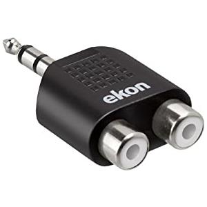 Ekon splitter sdoppiatore AUX RCA, connettore Jack 3.5mm, 2 porte RCA, per stereo, amplificatore, cuffie, strumenti musicali, chitarra, tastiere, mixer, home audio, Hi-Fi