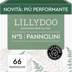 LILLYDOO Pannolini LILLYDOO con cellulosa non sbiancata, taglia 5 (11+ kg), 66 pz | Confezione di carta, 0% profumi e lozioni, dermatologicamente testati: assicurano un'ottima protezione dalle fuoriuscite.