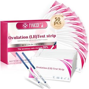 gelpretty 50 Test di ovulazione, Test Di Fertilità Per Donne, Test Di Ovulazione E Fertilità, Massimizza Le Vostre Possibilità di Progettare, Risultati Rapidi E Preci, Sensibilità Ottimale