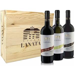 Villa Lanata - Villa Lanata Barbera d'Asti DOCG + Villa Lanata Langhe Chardonnay + Villa Lanata Piemonte DOC Rosso in Cassetta Legno - 3 x 750 ml