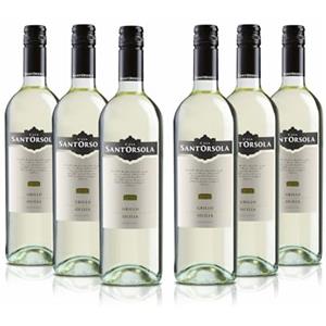 Sant'Orsola - Vino Grillo D.O.C. Sicilia, da Uva Grillo, Gusto Fresco, sapido e armonico, 6x750 ml