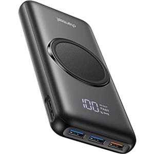 Charmast Power bank wireless 15W 20000mAh, 22.5W USB A & 20W USB C PD QC 3.0 Caricatore portatile Carica Rapida LED Display Batteria Portatile con 4 uscite & 3 Ingressi per smartphones e Tablet