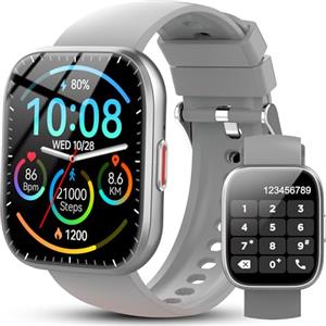 Ddidbi Smartwatch Uomo Donna, 1,85'' Orologio Smartwatch con Effettua/Risposta Chiamate, 112 Modalità Sportive Fitness Tracker con Sonno/Cardiofrequenzimetro, IP68 Smart Watch per Android iOS, Grigio