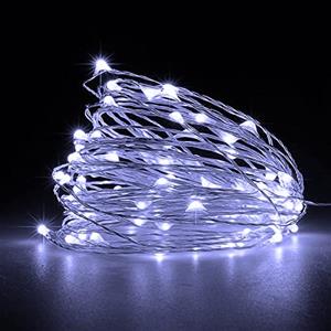 Jsdoin Lucine Led Decorative a Batteria,5M 50 LED Filo Luci Natale Led, Fairy Lights, Lucine Decorative per Camera Natale Interni e Esterni,Casa, Feste, Matrimonio (4 Pezzi, Bianco freddo)