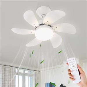 Homefire Ventilatore a soffitto con telecomando Silenzioso Luce a soffitto Luce a soffitto temporizzata Ventilatore a soffitto Estate/Inverno Camera da letto Sala da pranzo/Bianco