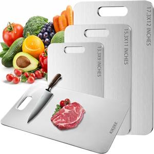 KIKIIKE Tagliere in titanio double-face, 100% puro titanio, per cucina, per uso alimentare, antimacchia, durevole e facile da pulire (34 x 23 cm)
